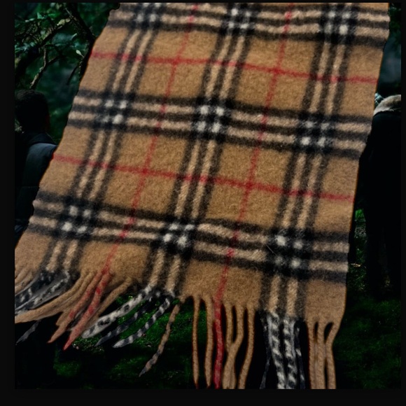 Burberry Dark Birch Brown Check Lambswool Scarf - Picture 1 of 4